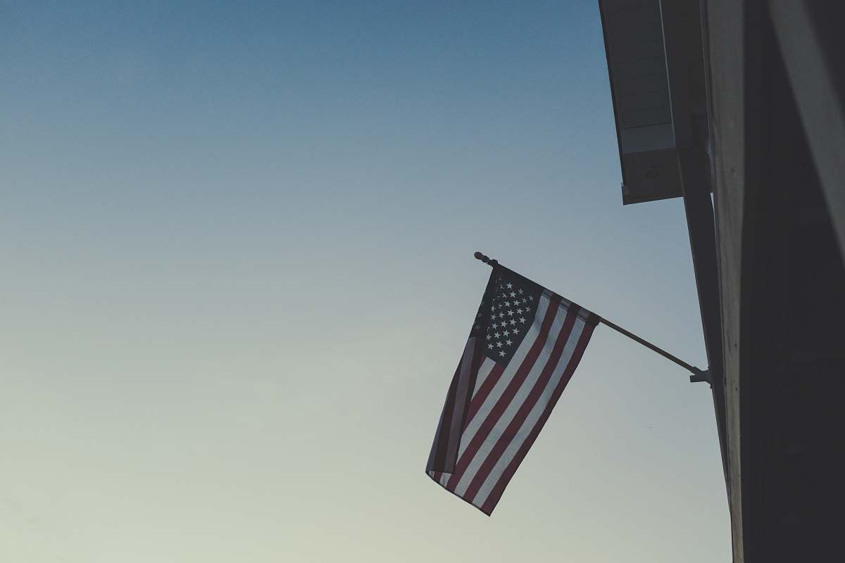 united states American flag on building flag